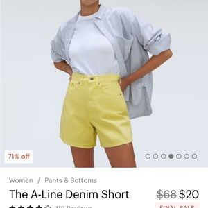Everlane A-Line denim shorts size 27